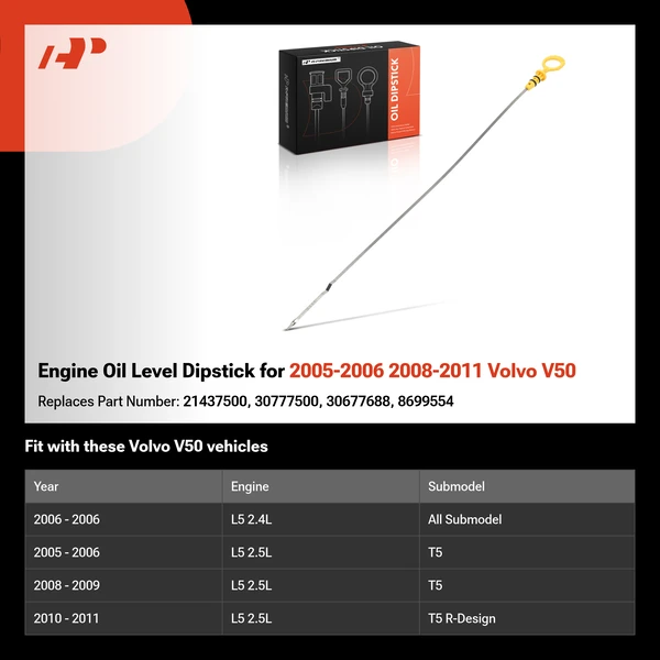 Engine Oil Level Dipstick for 2005-2006 2008-2011 Volvo V50