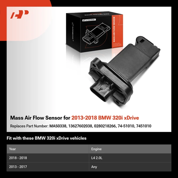 Mass Air Flow Sensor for 2013-2018 BMW 320i xDrive