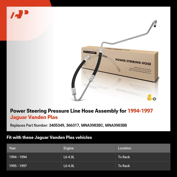 Power Steering Pressure Line Hose Assembly for 1994-1997 Jaguar Vanden Plas
