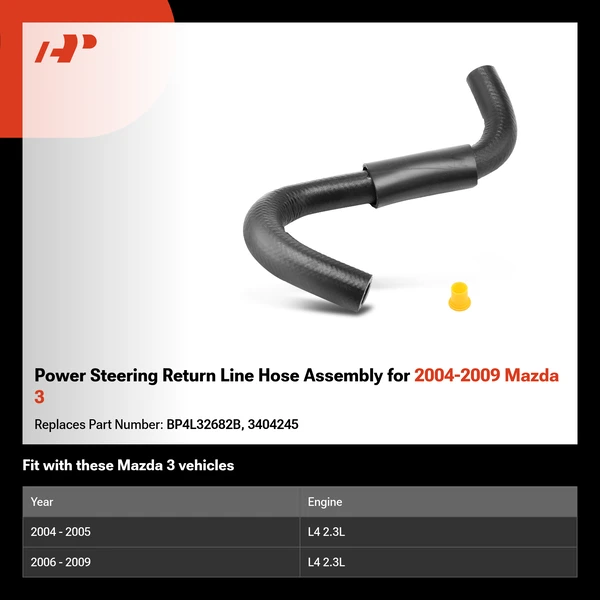 Power Steering Return Line Hose Assembly for 2004-2009 Mazda 3