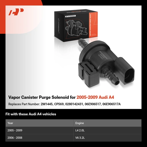 Vapor Canister Purge Solenoid for 2005-2009 Audi A4