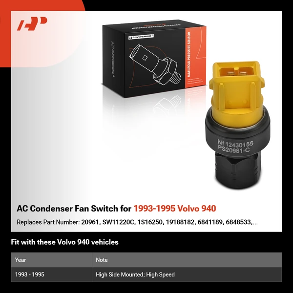 AC Condenser Fan Switch for 1993-1995 Volvo 940