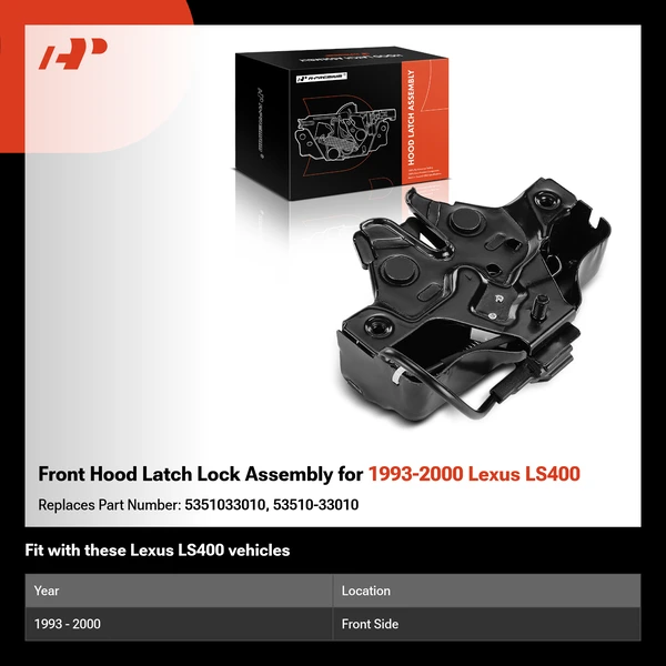 Front Hood Latch Lock Assembly for 1993-2000 Lexus LS400