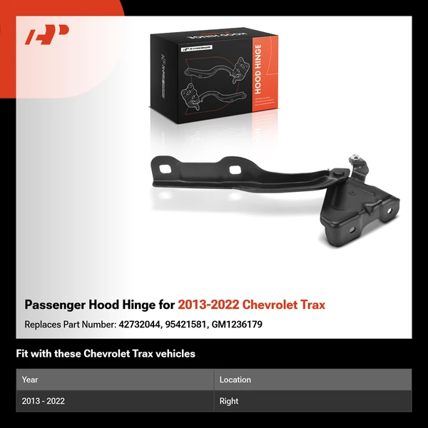 Passenger Hood Hinge for 2013-2022 Chevrolet Trax