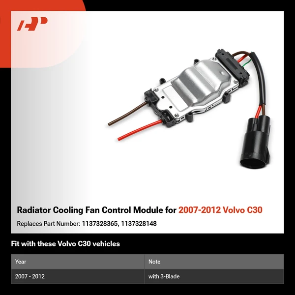 Radiator Cooling Fan Control Module for 2007-2012 Volvo C30
