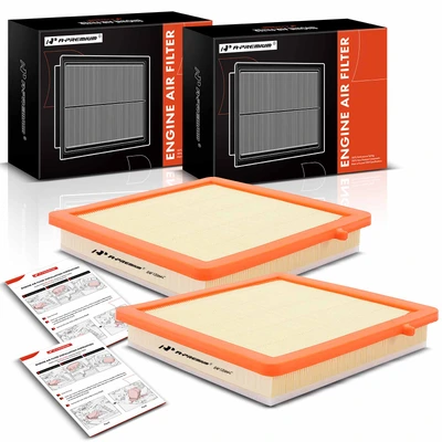 2 Pcs Engine Air Filter with Flexible Panel