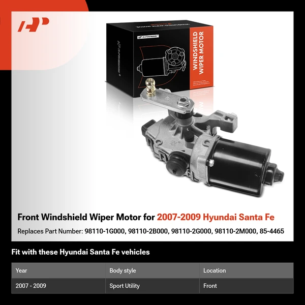 Front Windshield Wiper Motor for 2007-2009 Hyundai Santa Fe