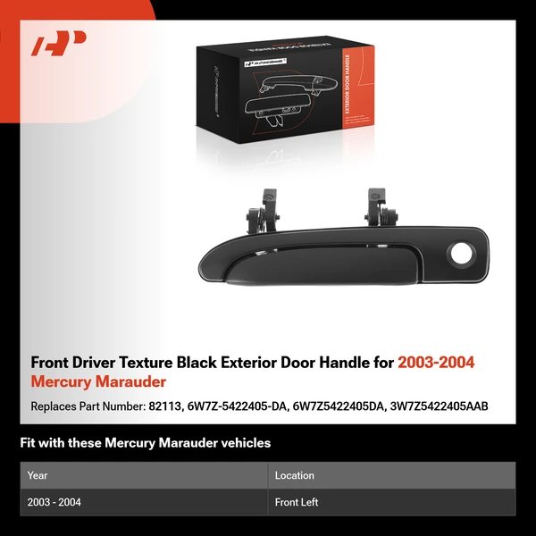 Front Driver Texture Black Exterior Door Handle for 2003-2004 Mercury Marauder