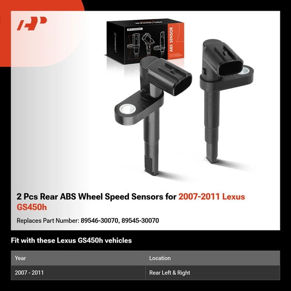 2 Pcs Rear ABS Wheel Speed Sensors for 2007-2011 Lexus GS450h