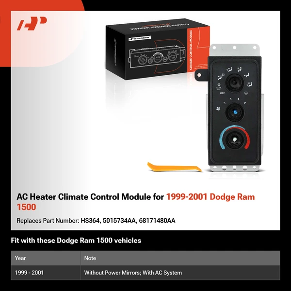 AC Heater Climate Control Module for 1999-2001 Dodge Ram 1500