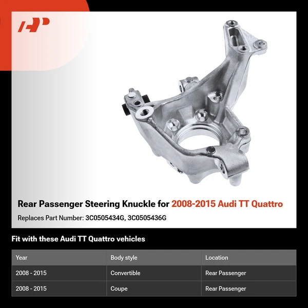 Rear Passenger Steering Knuckle for 2008-2015 Audi TT Quattro