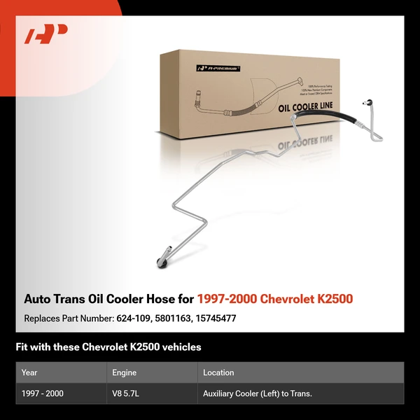 Auto Trans Oil Cooler Hose for 1997-2000 Chevrolet K2500