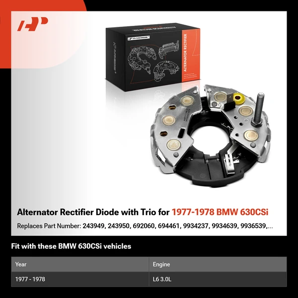 Alternator Rectifier Diode with Trio for 1977-1978 BMW 630CSi