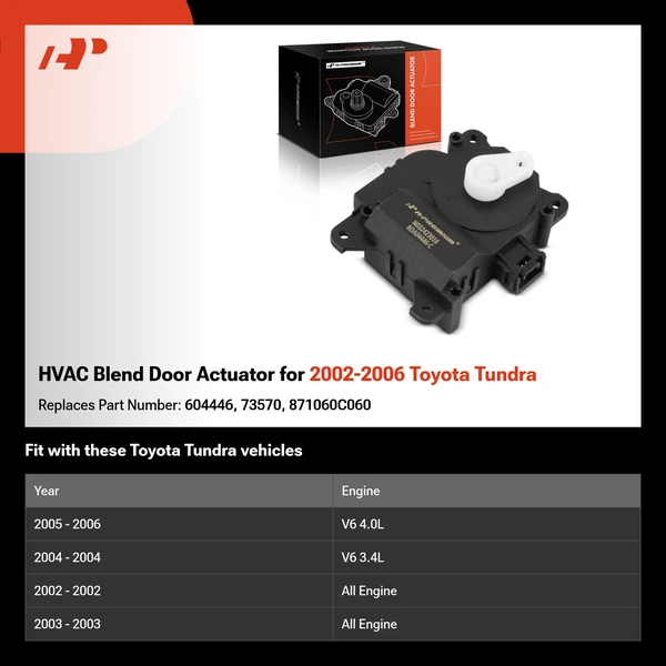 HVAC Blend Door Actuator for 2002-2006 Toyota Tundra