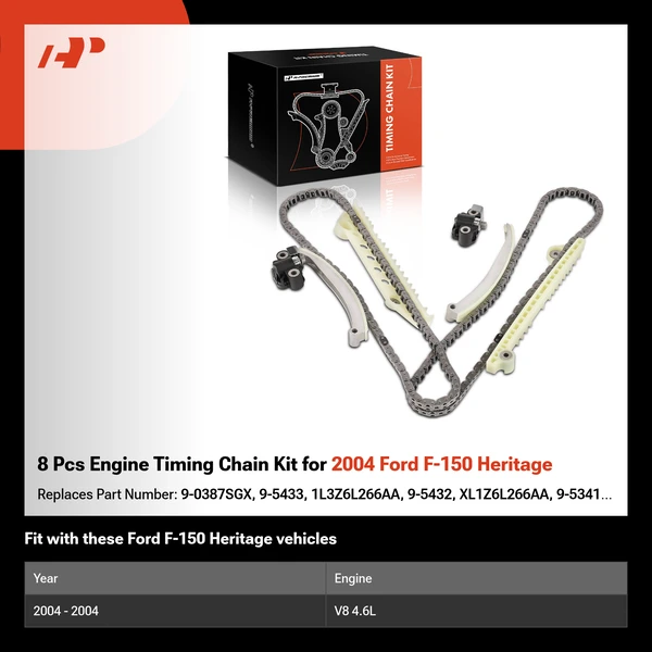 8 Pcs Engine Timing Chain Kit for 2004 Ford F-150 Heritage