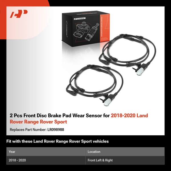 2 Pcs Front Disc Brake Pad Wear Sensor for 2018-2020 Land Rover Range Rover Sport