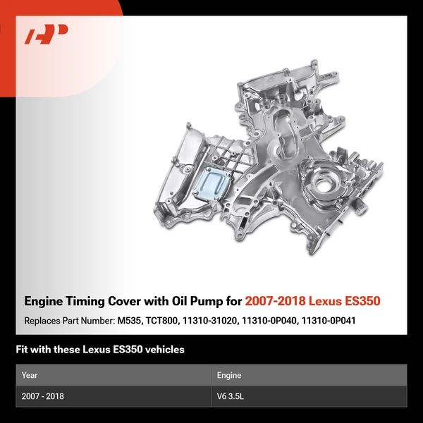 Engine Timing Cover with Oil Pump for 2007-2018 Lexus ES350