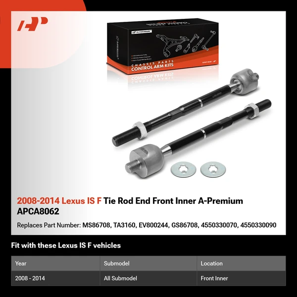 2008-2014 Lexus IS F Tie Rod End Front Inner A-Premium APCA8062