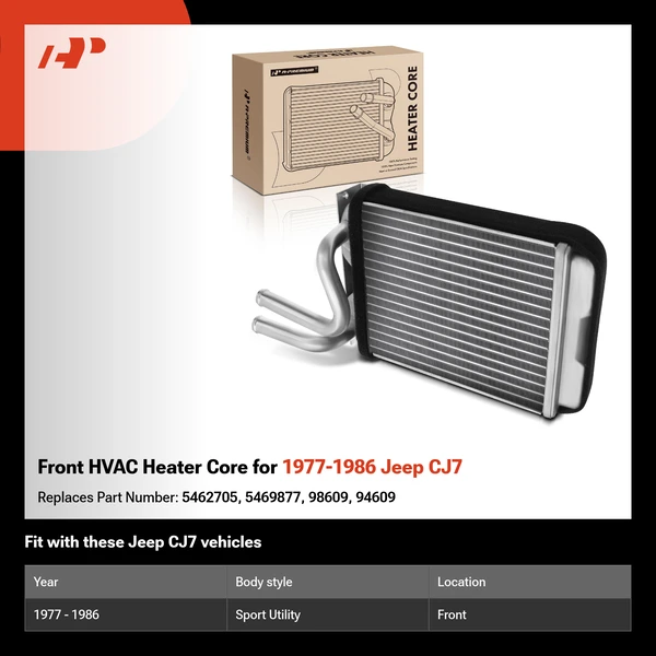 Front HVAC Heater Core for 1977-1986 Jeep CJ7