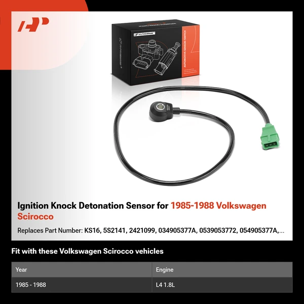 Ignition Knock Detonation Sensor for 1985-1988 Volkswagen Scirocco