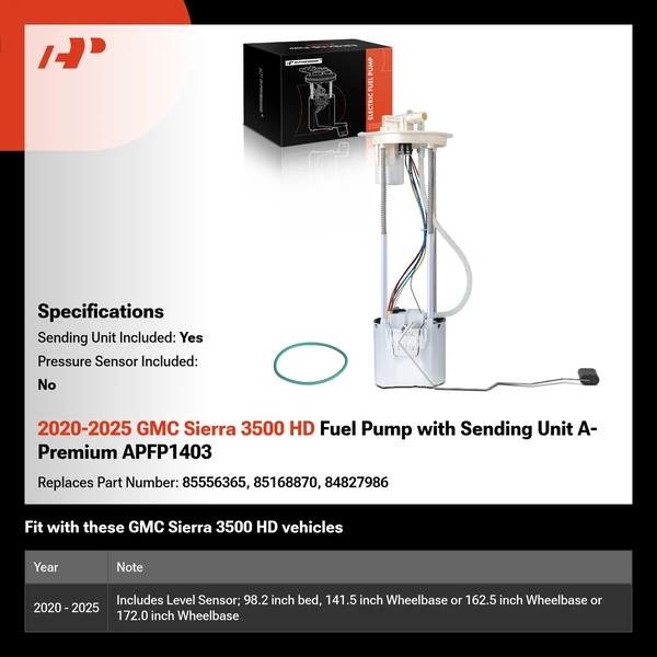 2020-2025 GMC Sierra 3500 HD Fuel Pump with Sending Unit A-Premium APFP1403