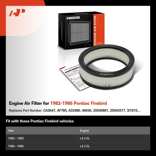 Engine Air Filter for 1982-1986 Pontiac Firebird