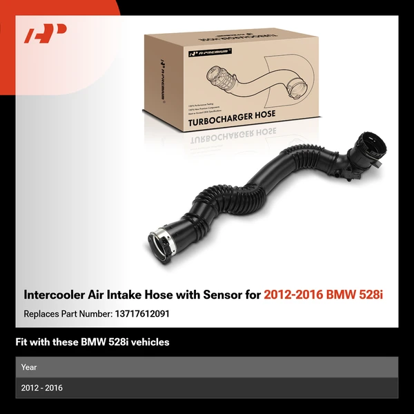 Intercooler Air Intake Hose with Sensor for 2012-2016 BMW 528i