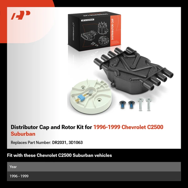 Distributor Cap and Rotor Kit for 1996-1999 Chevrolet C2500 Suburban