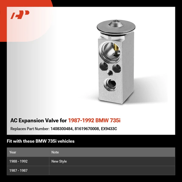 AC Expansion Valve for 1987-1992 BMW 735i