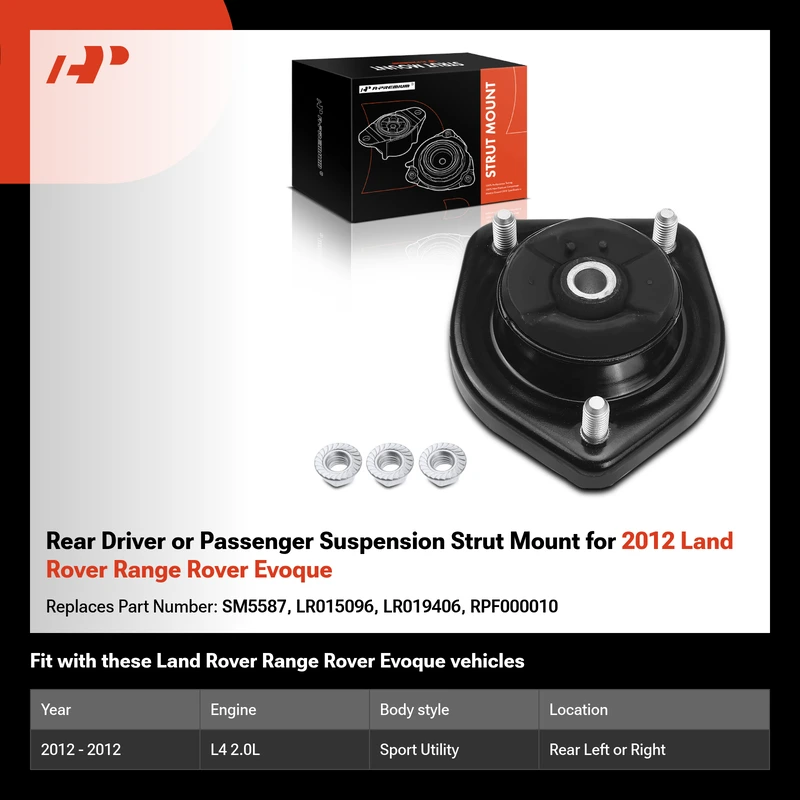 Rear Driver or Passenger Suspension Strut Mount for 2012 Land Rover Range Rover Evoque