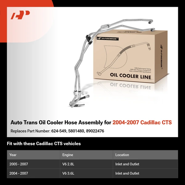 Auto Trans Oil Cooler Hose Assembly for 2004-2007 Cadillac CTS
