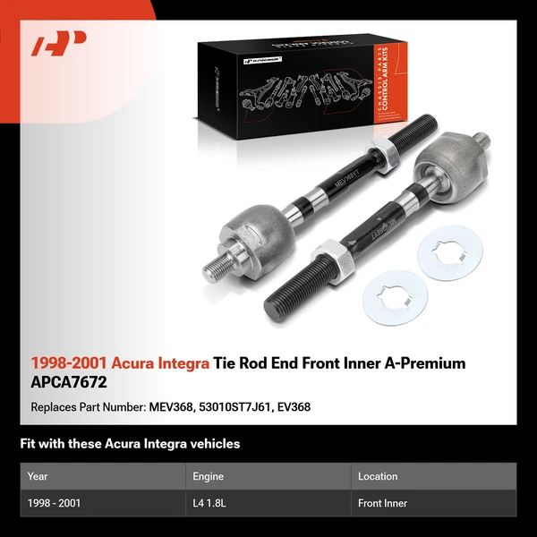 1998-2001 Acura Integra Tie Rod End Front Inner A-Premium APCA7672