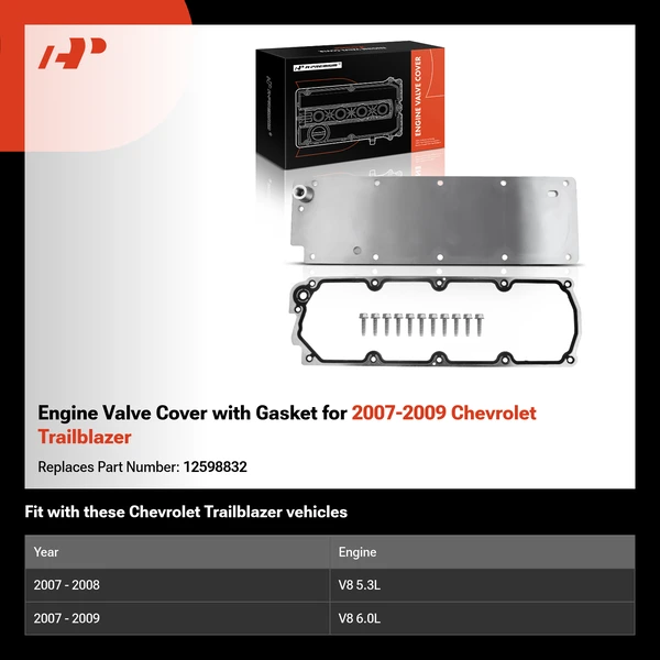 Engine Valve Cover with Gasket for 2007-2009 Chevrolet Trailblazer