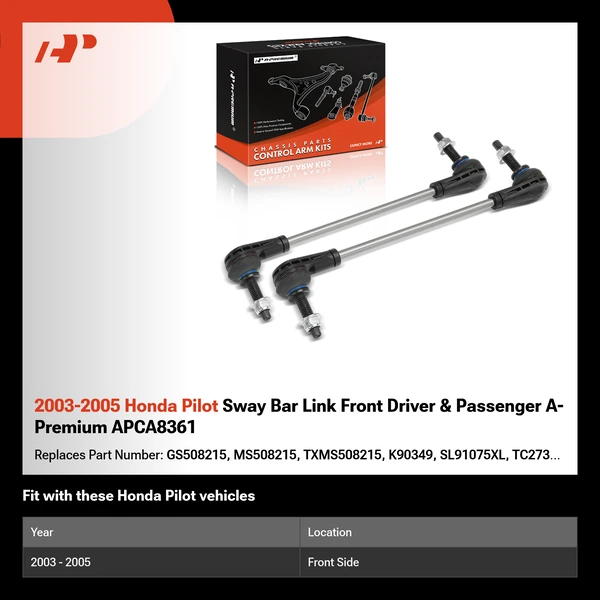 2003-2005 Honda Pilot Sway Bar Link Front Driver & Passenger A-Premium APCA8361