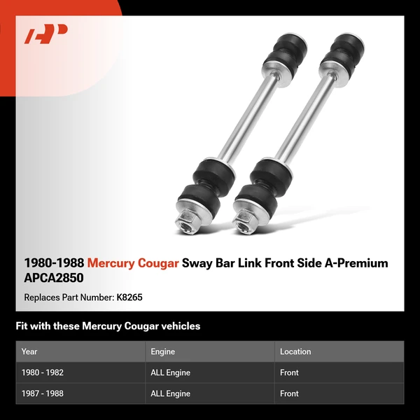 1980-1988 Mercury Cougar Sway Bar Link Front Side A-Premium APCA2850