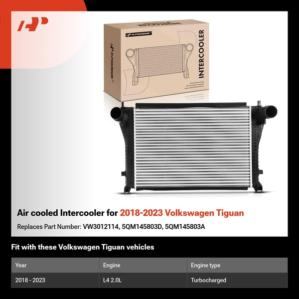 Air cooled Intercooler for 2018-2023 Volkswagen Tiguan