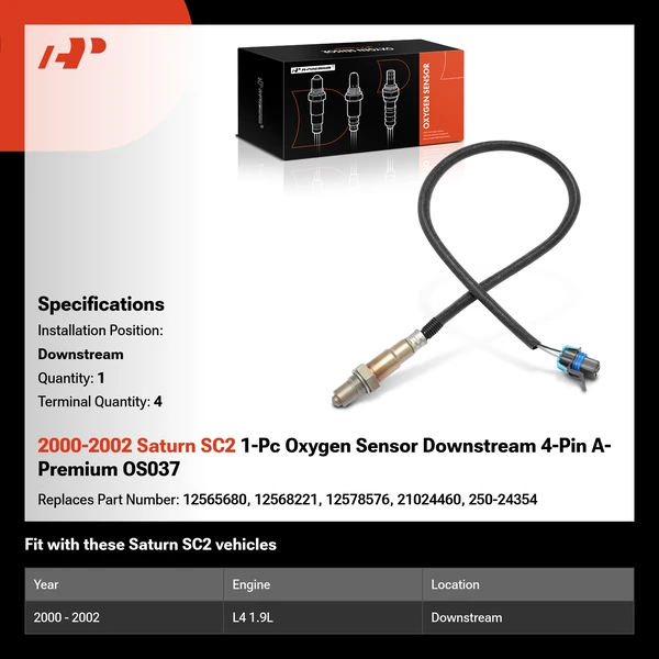 2000-2002 Saturn SC2 1-Pc Oxygen Sensor Downstream 4-Pin A-Premium OS037
