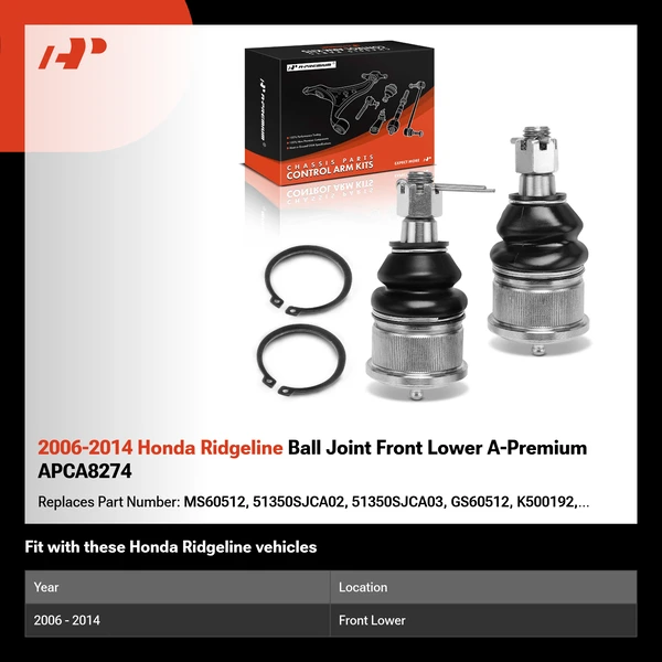 2006-2014 Honda Ridgeline Ball Joint Front Lower A-Premium APCA8274