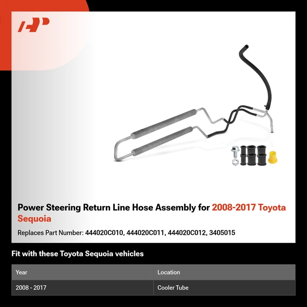 Power Steering Return Line Hose Assembly for 2008-2017 Toyota Sequoia