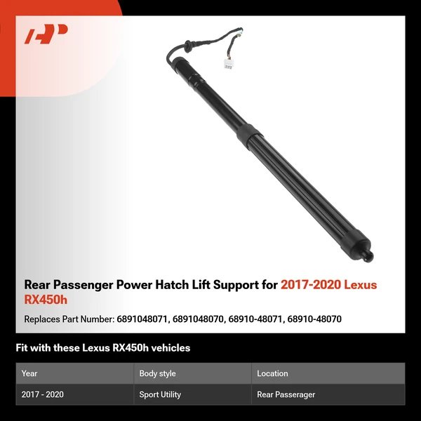 Rear Passenger Power Hatch Lift Support for 2017-2020 Lexus RX450h