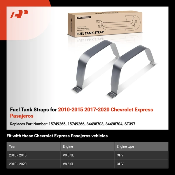 Fuel Tank Straps for 2010-2015 2017-2020 Chevrolet Express Pasajeros