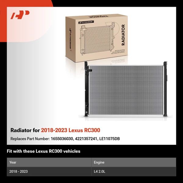 Radiator for 2018-2023 Lexus RC300