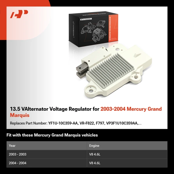 13.5 VAlternator Voltage Regulator for 2003-2004 Mercury Grand Marquis