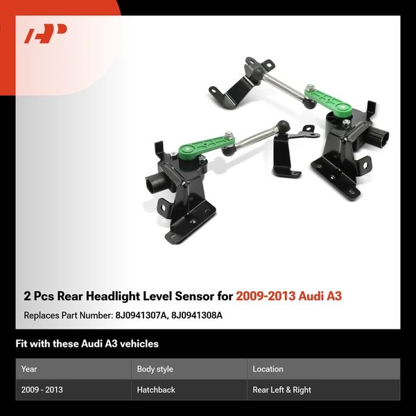 2 Pcs Rear Headlight Level Sensor for 2009-2013 Audi A3