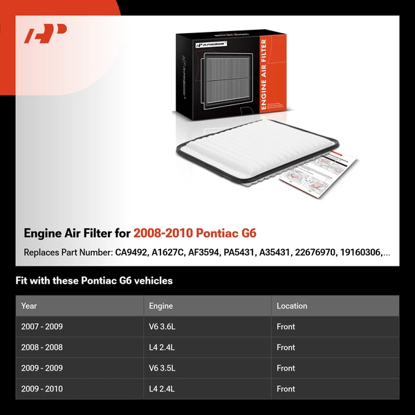 Engine Air Filter for 2008-2010 Pontiac G6