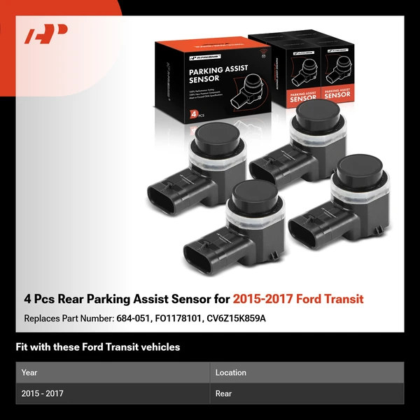 4 Pcs Rear Parking Assist Sensor for 2015-2017 Ford Transit