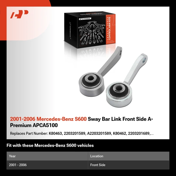 2001-2006 Mercedes-Benz S600 Sway Bar Link Front Side A-Premium APCA5100