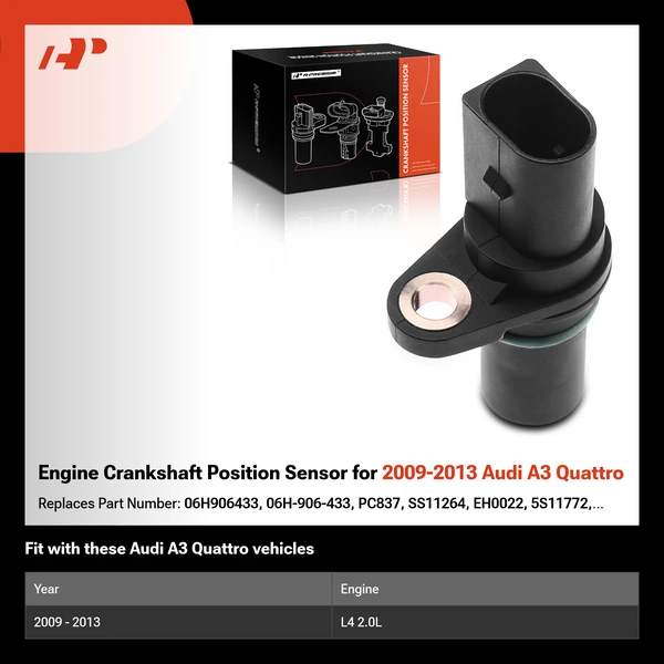 Engine Crankshaft Position Sensor for 2009-2013 Audi A3 Quattro
