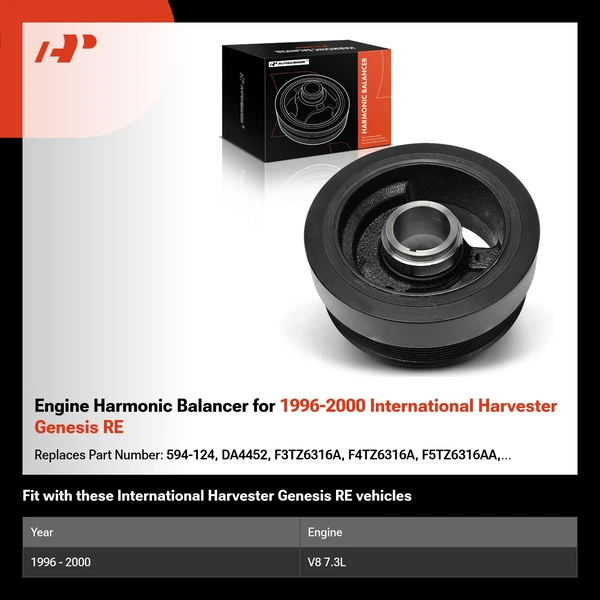 Engine Harmonic Balancer for 1996-2000 International Harvester Genesis RE