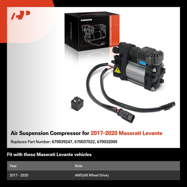 Air Suspension Compressor for 2017-2020 Maserati Levante